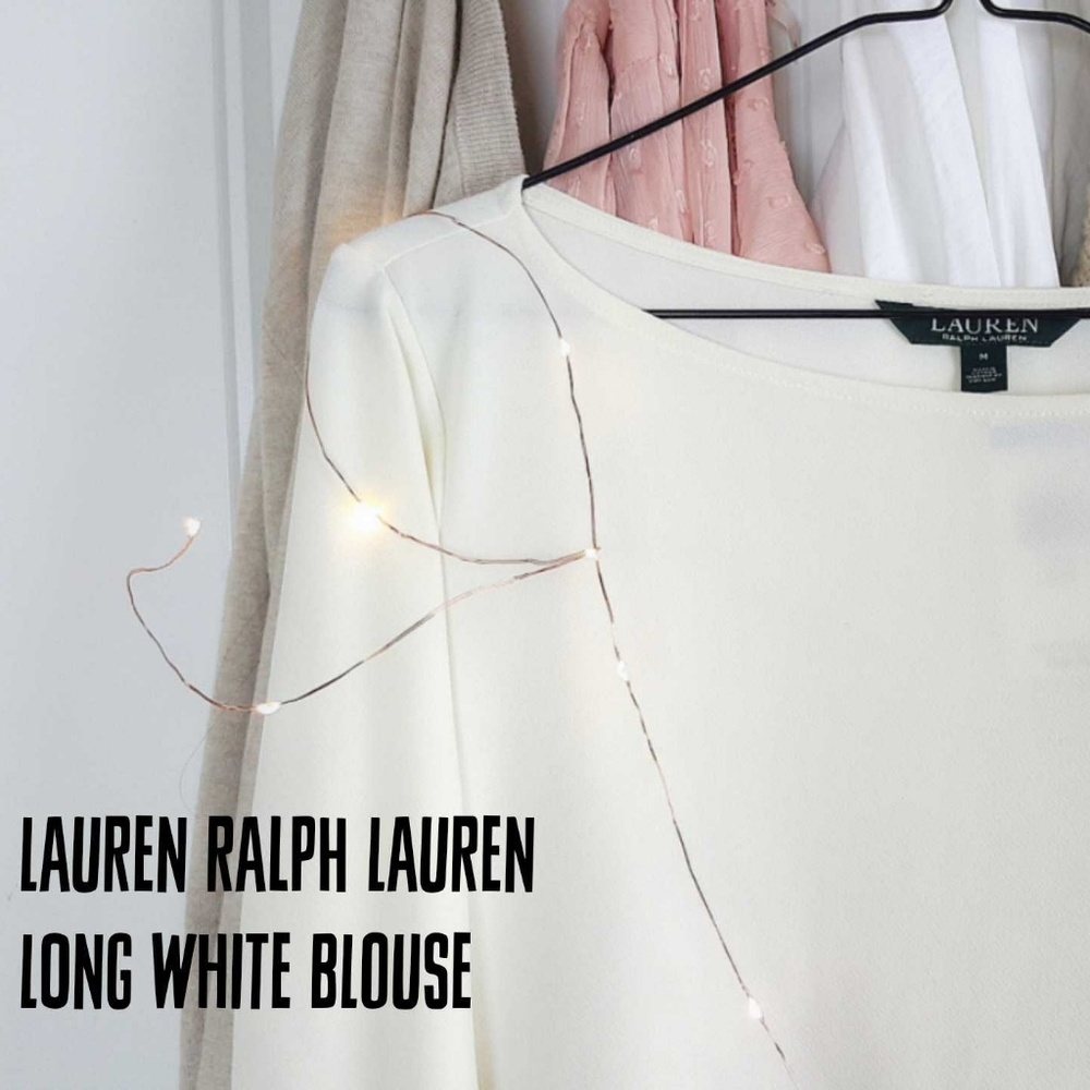 Lauren Ralph Lauren Long White Blouse in Cream